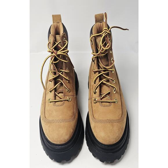 Timberland Sky Women's 6" Lace-up Combat Platform Leather Boot Wheat Sz 6.5 EUC - Picture 4 of 12